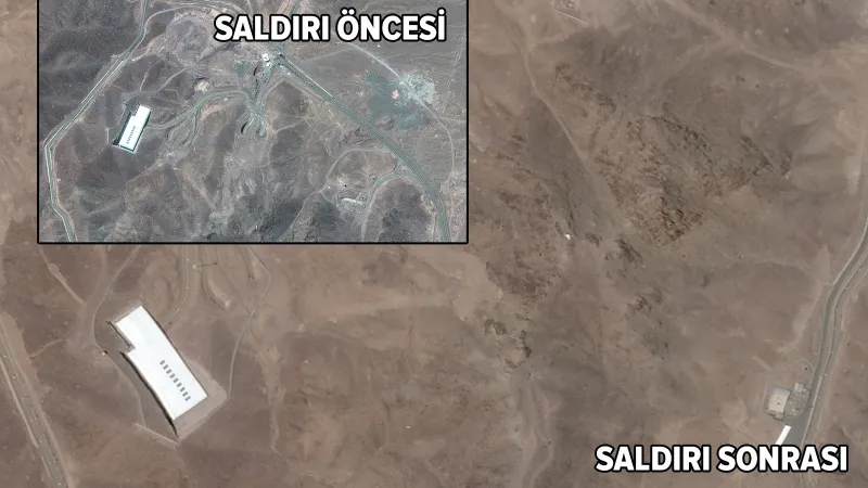ABD'nin vurduğu Fordo Nükleer Tesisi'nin uydu fotoğrafı ortaya çıktı