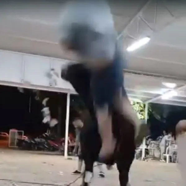 Boğanın boynuz darbesiyle havaya fırladı!