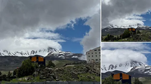 Erciyes Dağı'nın zirvesine kar yağdı