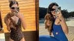 Nesrin Cavadzade tatilde! Leopar desenli mayosuyla göz kamaştırdı