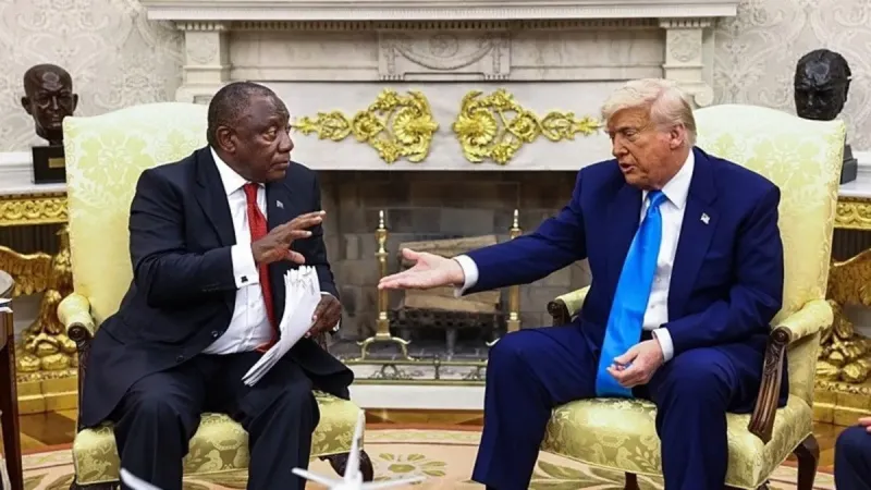 Trump Güney Afrika Devlet Başkanı Ramaphosa ile görüştü! Beyaz çiftçilere yönelik şiddet olaylarını "soykırım" olarak tanımladı